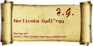 Herlicska György névjegykártya